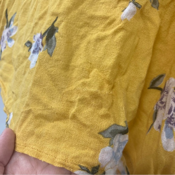 Don’t Ask Why 100% Viscose Bamboo One Size Cardigan Yellow Floral Open Sweater - Picture 7 of 8